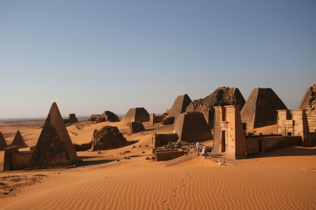 General view of the royal necropolis of Meroe.
