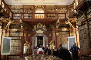 Baroque library at Melk Abbey.