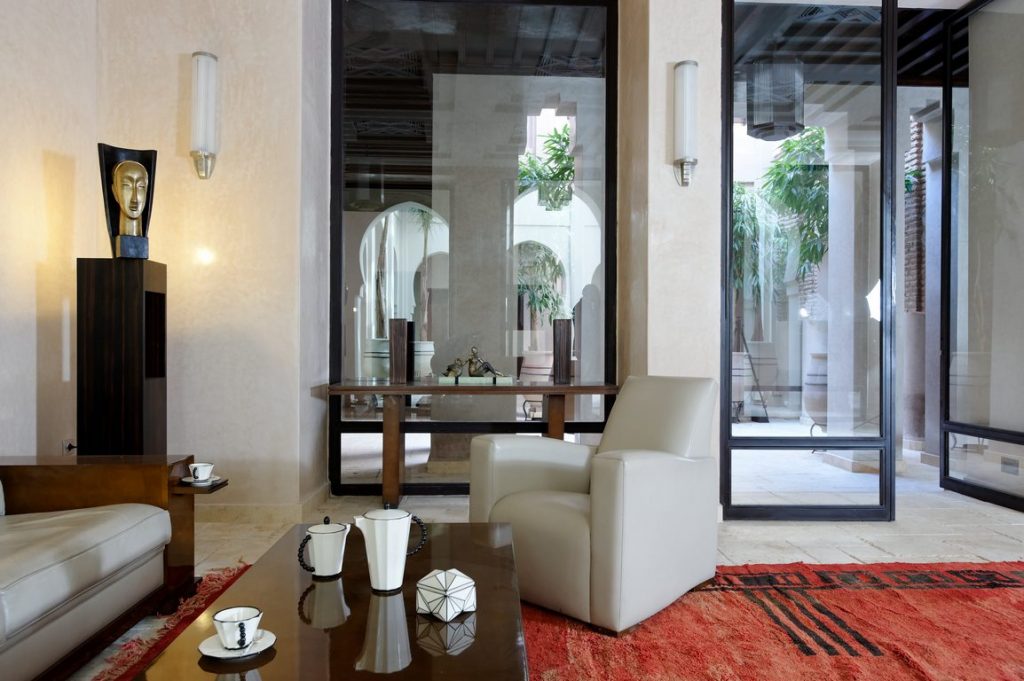 Marrakech. Villa Makassar. The riad's dining room.