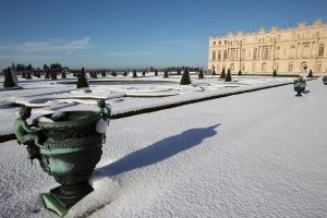 Palace of Versailles. North parterre in the snow.