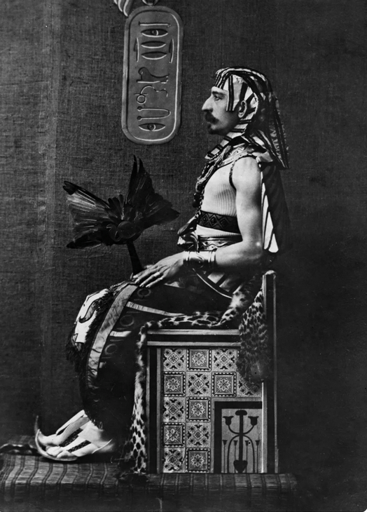 Pierre Loti enthroned disguised as a pharaoh.