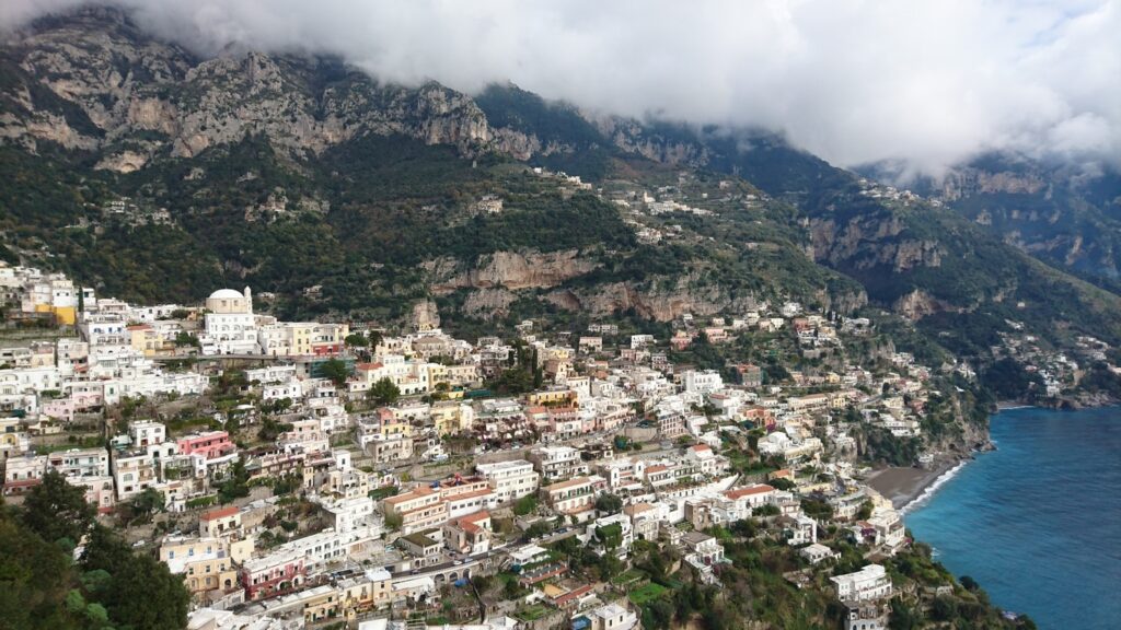 Clinging to the cliffs, the small fishing village of Positano has become a popular tourist destination.