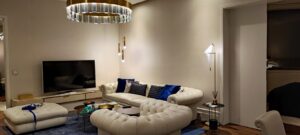 Hungary. Budapest. Lounge of one of the presidential suites at the Parisi Udvar hotel.