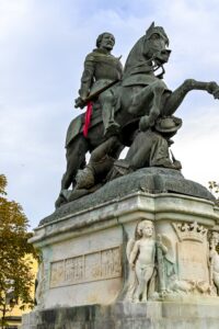 France. Cognac. Equestrian statue of François 1st.