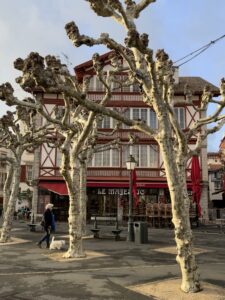 Saint-Jean-de-Luz. Brasserie Bar Le Majestic sur la place Louis XIV, coeur historique de la ville.