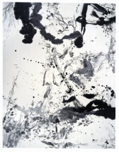 Deauville. Exposition Zao Wou-Ki. Encre de Chine sur papier marouflé sur toile. 2006.