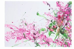 Deauville. Exposition Zao Wou-Ki. Aquarelle sur papier. Sans titre (Ibiza). 2007.