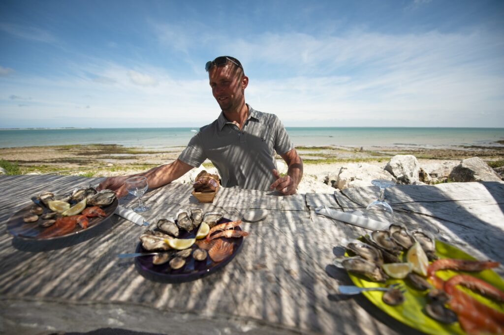 Dégustation d'huitres à Saint-martin-de-Ré.