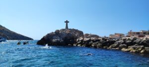 Marseille, France. Cap Croisette takes its name from the ephemeral little crosses (crouseto in Provençal) that were placed on this rocky headland as a tribute to the victims of shipwrecks.