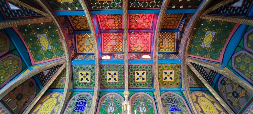Bukhara. Ceiling of the banqueting hall in the summer residence of the last emir.