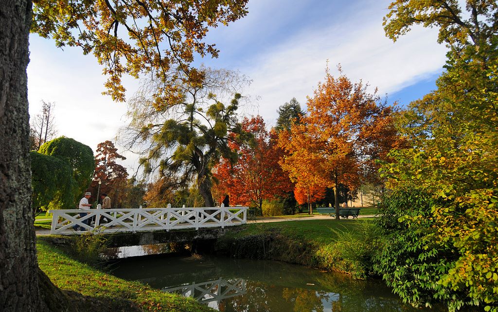 France. Pau. On the banks of the Gave de Pau lies the Parc Baumont, a haven of peace where time seems to stand still. 