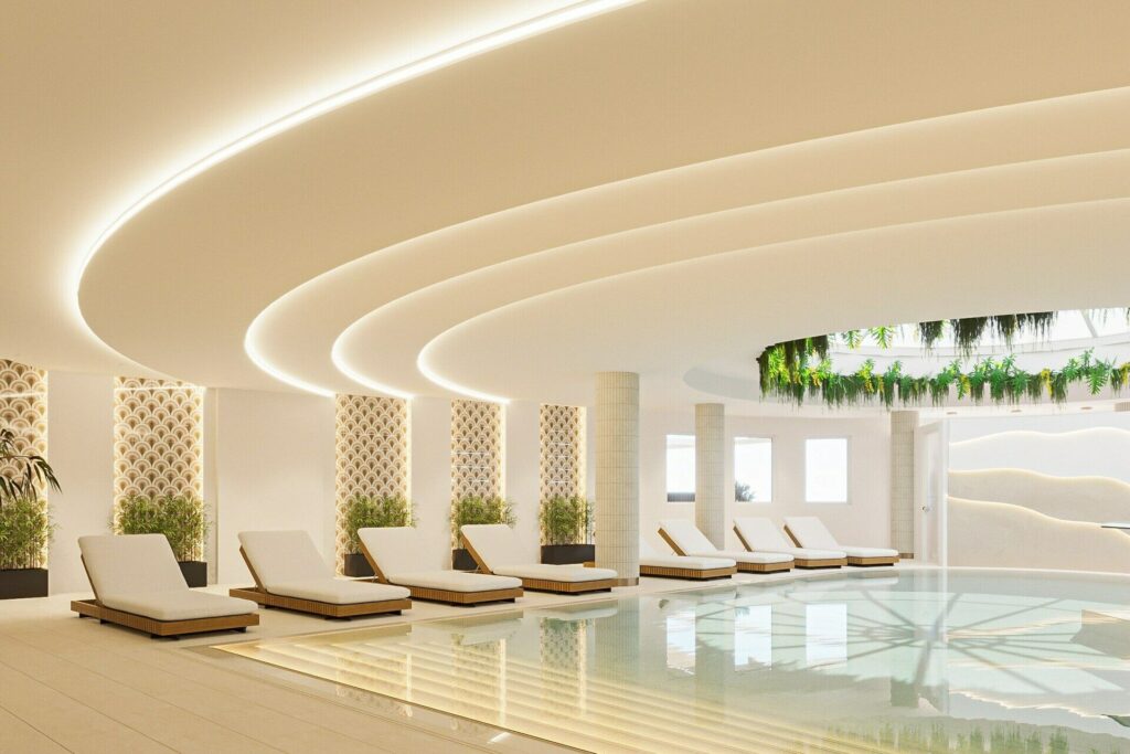 Crete. The spa and massage rooms at the Iberostar Creta Marine hotel are reminiscent of Roman thermal baths: places devoted to body care and the discreet cult of the ephemeral.