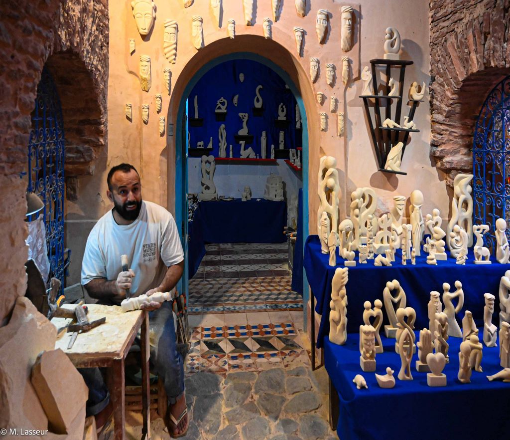 Maroc. La médina d'Agadir abrite le souk des artisans. L'idée de Polizzi était de faire vivre l’artisanat marocain local. On peut voir les artisans à l’œuvre, des expositions, des manifestations culturelles. © M. Lasseur.