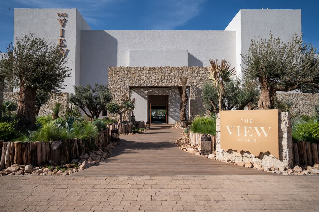 Morocco. Facade of The View hotel in Agadir. This hotel strikes the perfect balance between comfort, ambience and place to be. Stylish!