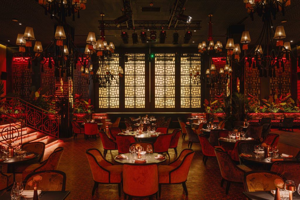Morocco. Subdued atmosphere in the Bouddha Bar restaurant at The View Agadir hotel.