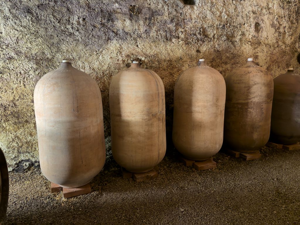 France. Château de Luc. 4 amphorae have recently been added to the winery. Currently being tested on Carignan grape, they should enable slow micro-oxygenation with continuous natural stirring of the lees without human intervention.