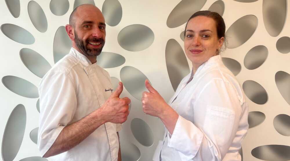 France. Restaurant Le Domaine de la Thalasso Concarneau. Chef Armando Nogueira is at the helm, with an attentive eye and a steady hand. Discreet and precise, he's a chef who speaks to his dishes. He works with pastry chef Adeline Le Saux.