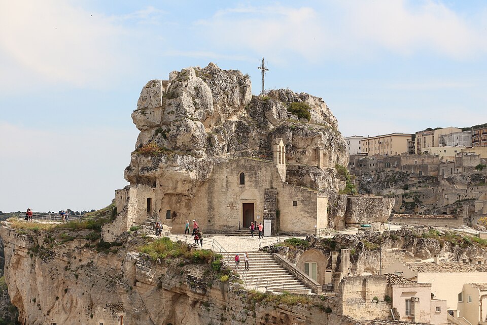 Italy. Matera. Santa Maria de Idris, perched atop a rock in the Sasso Caveoso, offers a breathtaking view. Bernard Gagnon.