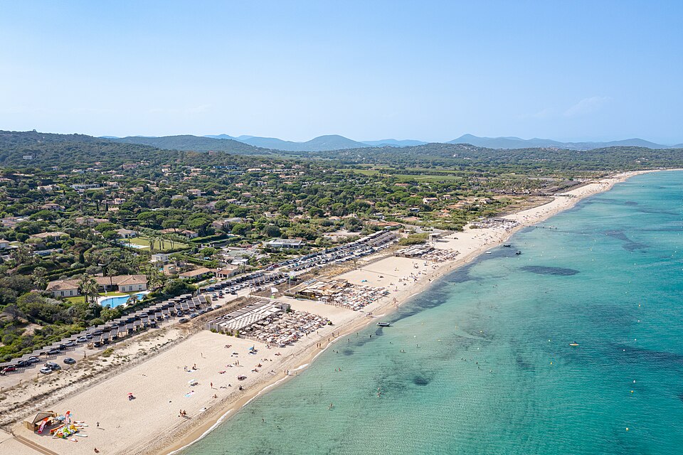 France. Vue aérienne de la plage de Pampelonne. dronepicr.